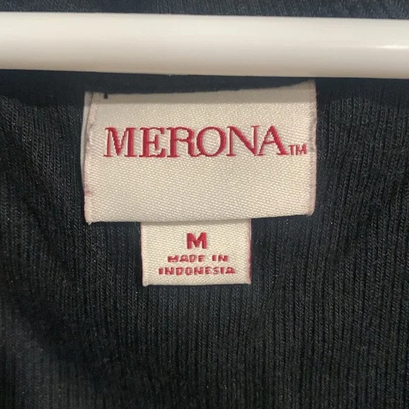 Merona Black V-Neck Shirt W/ Accent Pocket - Picture 2 of 6